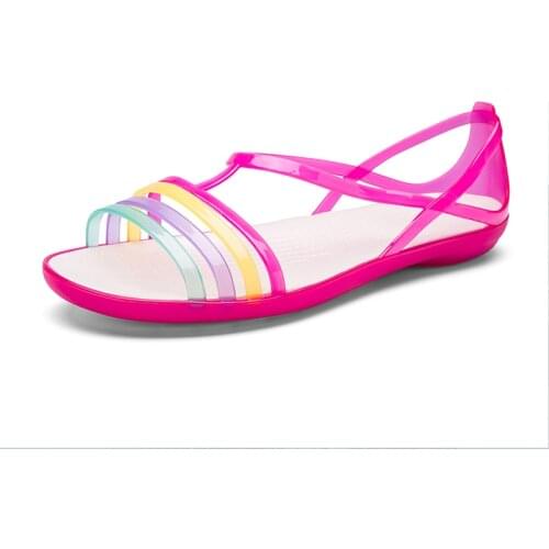 POLALI 2019 Women Sandals Summer New EVA Casual Mixed Candy Colors Soft Slip On Beach Jelly Shoes Woman Flat Sandals