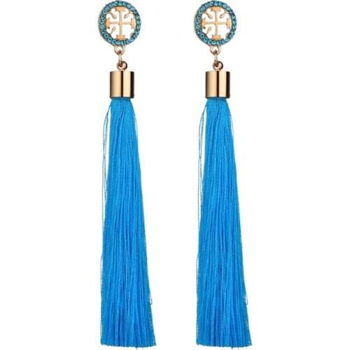 9 Color Vintage Tassel Earring For Women Fashion Brand Jewelry Geometric Bohemia Gold Color Simple Dangle Drop Long Earrings NEW