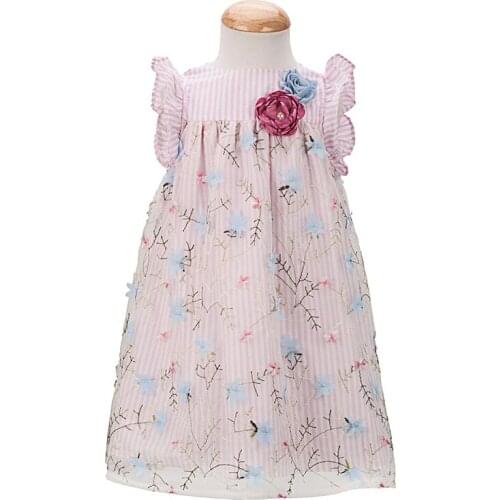 Yatheen Baby Girls 3-24m Applique Cotton A-Line Dress Kids Party Dresses