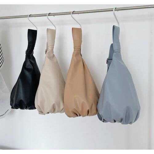 2021 Plicated Womens Bag High Quality PU Leather Female Bag Japan Middle Women Handbags Youth Single Shoulder Bag Whole Sale