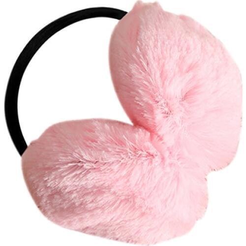 Women Men Winter Round Plush Ear Pad Back Wear Warmers Earmuffs Solid Headband 96RZ