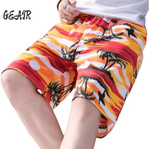 Plus Size Shorts Beach Pants Mens Casual Hawaiian Printed Pants Quick-dry Swimming Trunks Shorts Summer Basketball Shorts Men
