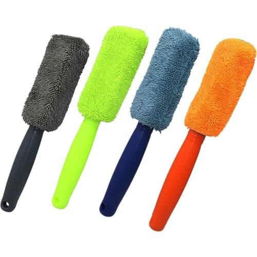 Automobile microfiber wheel brush Braid cloth tire cleaning brush Rearview mirror wipe wiper Car cleaning duster Detail brush