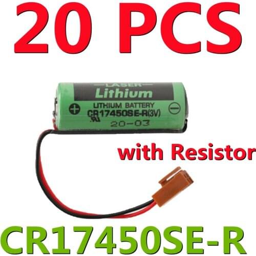 20pcs Original NEW CR17450SE-R 3V CR17450 17450 GE FANUC Replacement BATTERY A98L-0031-0012 A02B-0200 with Resistor