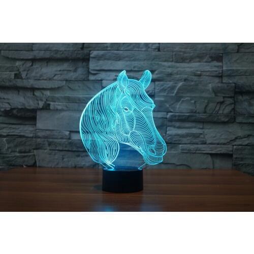 2017 Horse Decoration Horse Racing Toy USB 3D night light Table Lamp Led Toys creative collection gift boxed