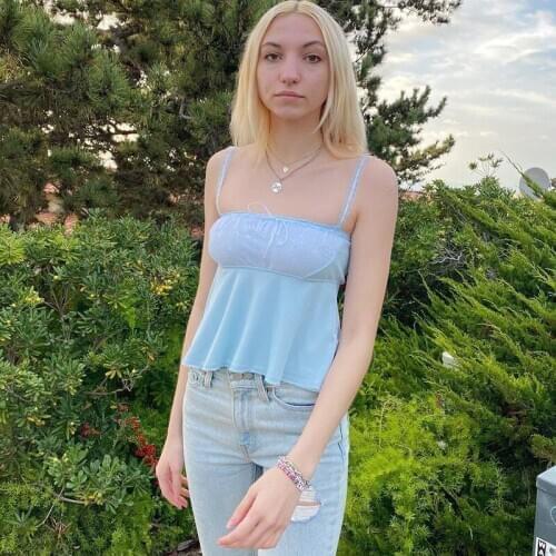 2021 Sexy Streetwear Camisole For Girls Women Summer New Fashion Solid Sling Sleeveless Corset Clothes Tee Vest