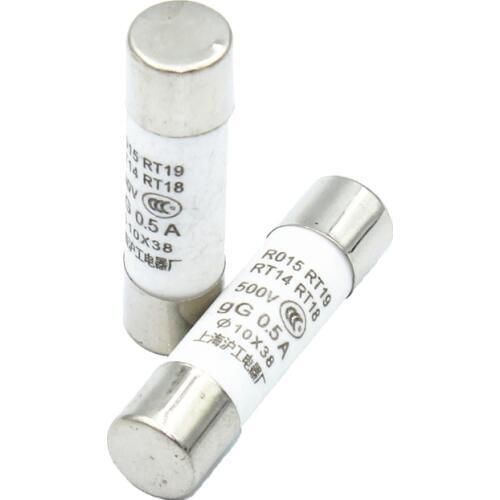 5Pcs 10*38 Fast blow Ceramic Fuse 10x38mm Fuse 380V 500V 0.5A 1A 2A 3A 4A 5A 6A 8A 10A 16A 20A 25A 32A 40A RO15 RT18 RT14
