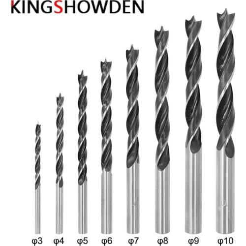 8pcs/set 3-10mm Brad Point Wood Drill Bit High-carbon Steel Wood Drill Bit Set Three Point Woodworking Drill 3 4 5 6 7 8 9 10mm