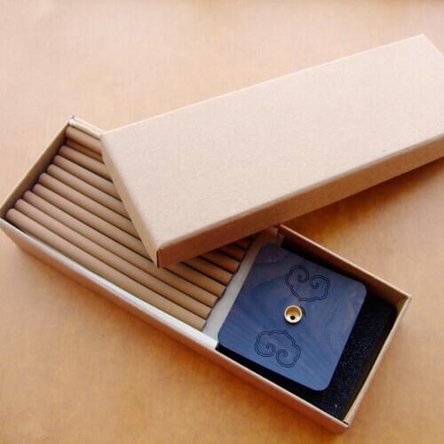 A++ Natural Vietnam Agarwood 6mm thick Oud Incense Stick 10.5cm+10stick with Blackwood Incense Plate for Meditation Aromatherapy