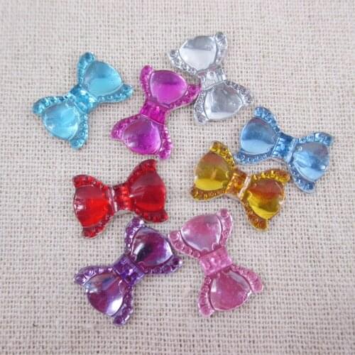 David accessories Bow-knot Transparent 3D Plastic Planer Resin Bow-knot DIY Accessories Scrapbooking Craft Decorativ,25Yc9335