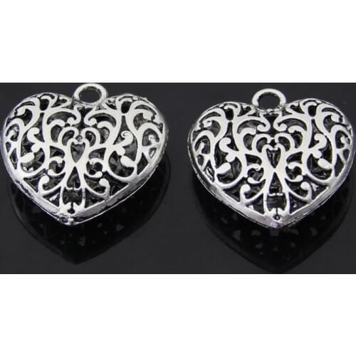Free shipping 2pcs 32*36mm tibetan silver 3d heart LY GF gift charm pendant for jewelry making craft DIY