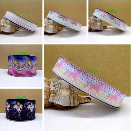 Free shipping 50 yard cartoon printed grosgrain ribbon 14863