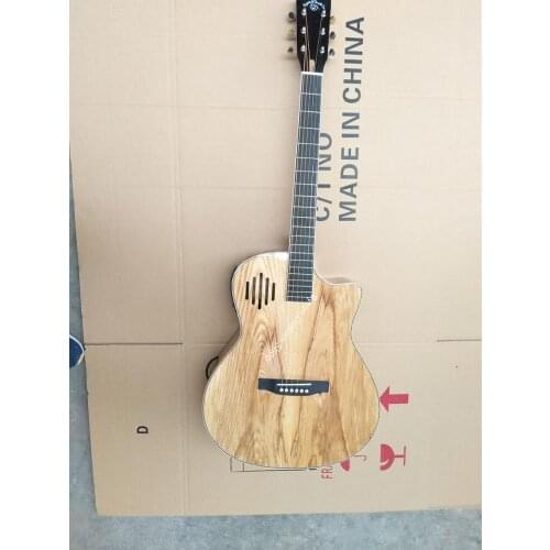 Free shipping all solid european cypress guitar wood guitar 14 frets custom cutaway special electric acoustic guitar