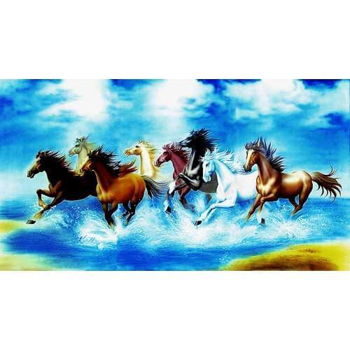 Free shipping beautiful and fabric material horses art pictures for home Dec,The running horses,60x120cm big size
