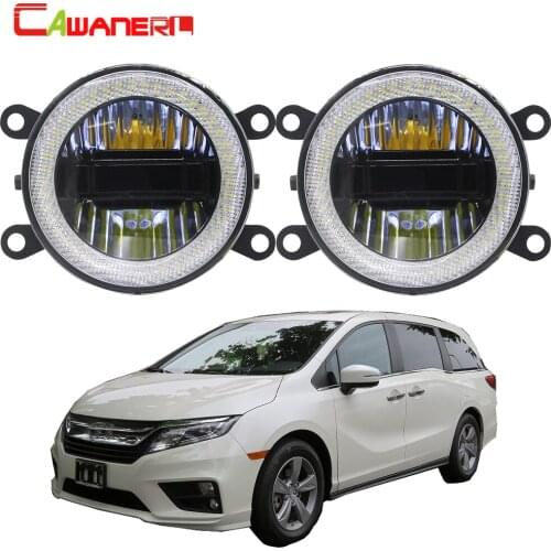 Cawanerl For Honda Odyssey 2015 2016 2017 Car LED Bulb 3000LM Front Fog Light Daytime Running Lamp Angel Eye DRL 12V