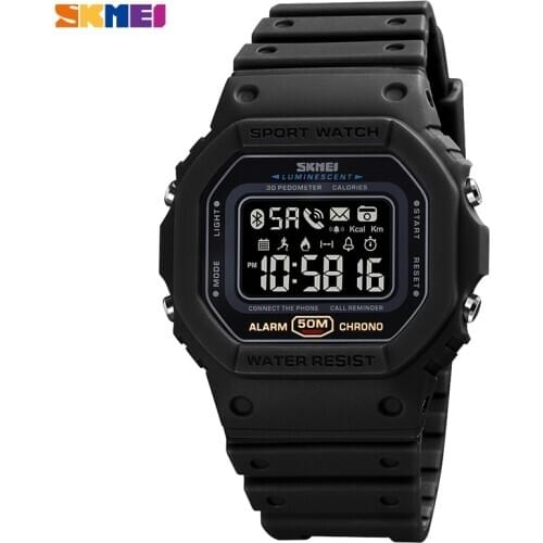 Men digital sport watch skmei brand bluetooth-compatible connection electronic watches 50m waterproof outdoor wristwatch male