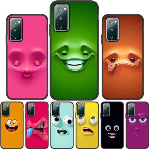 Smile Phone Case For Samsung S21 Ultra S20 Plus Case Funny Face Cases For Samsung S20 FE S10 S9 S8 S7 Note 20 10 9 8 Cover Funda