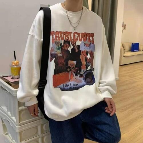 Hip Hop Black Graphic Print Vintage Sweatshirt Women Pullover Crewneck Long Sleeve Casual Winter Harajuku Shirt Fashion Tops New