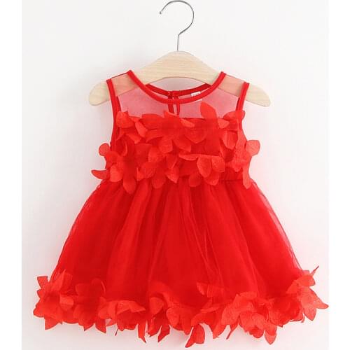 Summer Set Korean Cute Flowers Newborn Baby Girls white dress Sleeveless Cotton Beach Princess Toddler birthday dress for girls