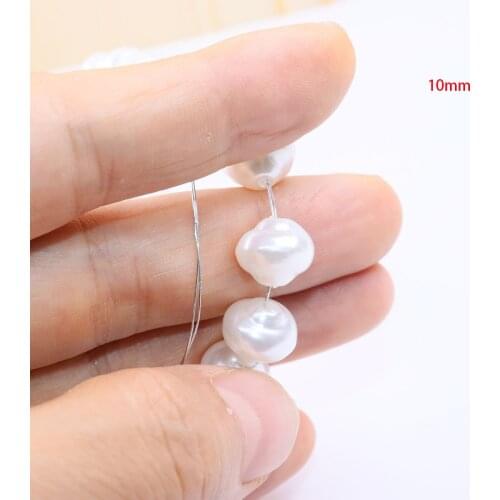 Eruifa 20pcs 10mm Popular High Quality White Plastic Irregular Pearl Beads Charms Pendant Jewelry DIY Earring Necklace