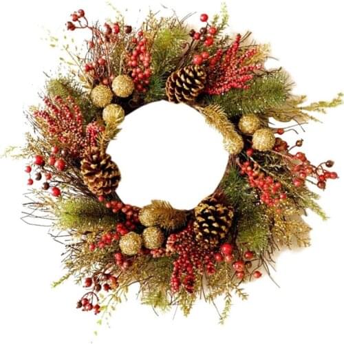 Artificial Garland with Pine Rattan Wreath and Wreath Hotel Mall Bar Decoration Pendant Door for Hanging, Door Wreath