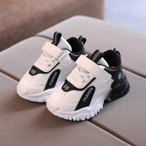 Size 21-35 Children Damping Casual Sneakers Boys Wear-resistant Sneakers Girls Lightweight Shoes Baby Shoes with Breathable 2021