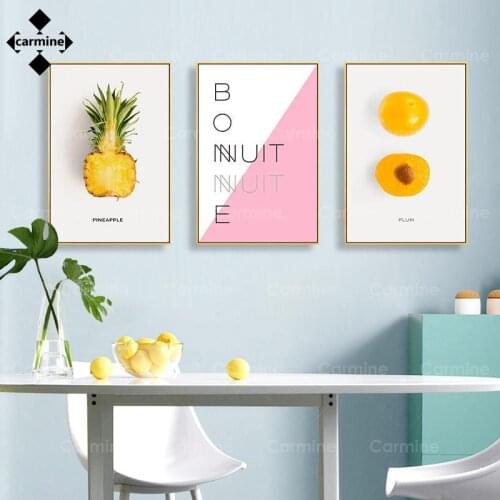 Kitchen Decor Different Fruit Poster Print Strawberry Coconut Pineapple Canvas Painting Home Decor Wall Pictures for Dining Room
