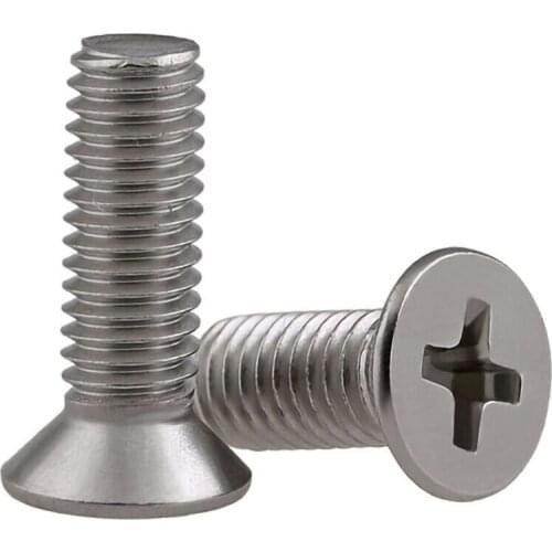304 Stainless Steel Cross Countersunk Head Screws 304 Phillips Flat Head Screws M3 M4 M5