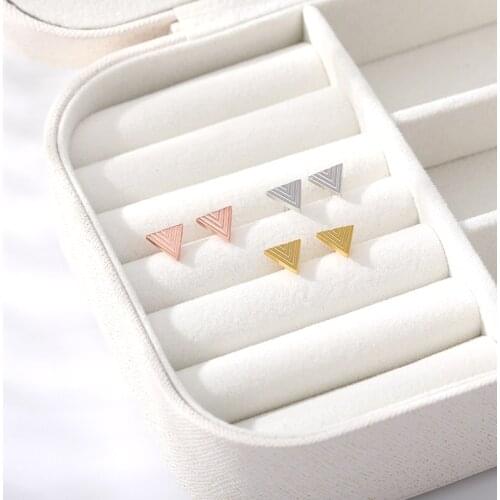 Minimal Triangle Earrings For Women Girl Fashion Jewelry Stainless Steel Geometric Stud Earrings Bijoux Femme