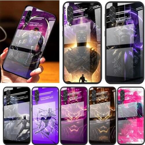 Fashion Black Panther For Samsung Note 20 10 9 8 Ultra Lite Plus 5G A70 A50 A40 A30 A20 A10 Tempered Glass Phone Case