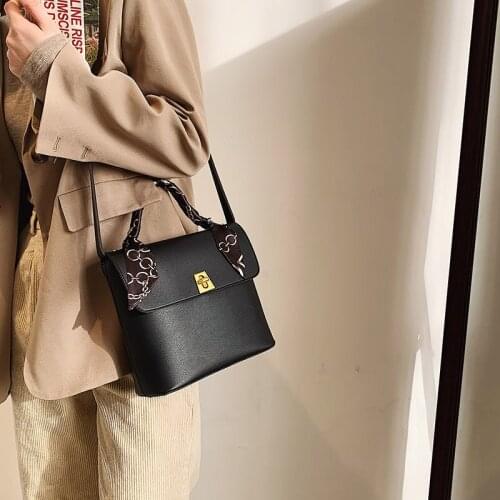 Fashion Women Handbag PU Leather Tote Bag Luxury Ribbon Top-Handle Bags New Vintage Crossbody Bags Female Shoulder Messenger Bag