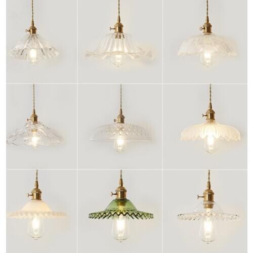 Nordic Simple Single Head Creative Restaurant Bar Aisle Bedside Lamp Shop Supermarket Glass Chandelier Lamps E27