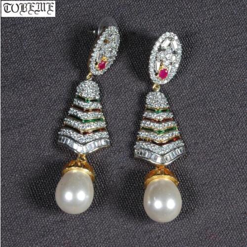 NEW Handmade Nepalese 925 Silver Pearl Earrings 925 Sterling Bohemia Women Earrings Tribal Charming Dangle Earrings