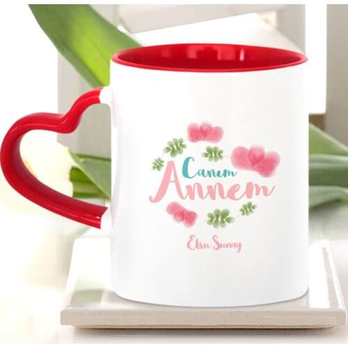Personalized Dear Mom Red Heart Mug Cup-12