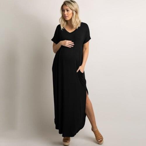 Short Sleeve Pregnancy Maternity Casual Daily Skirt Dresses Summer Pregnant Dress Plus Size