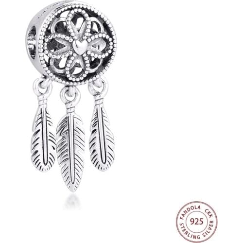 Fits Pandora Bracelet 925 Sterling Silver Spiritual Dream Catcher Dangle Charms Beads for Jewelry Making berloques kralen