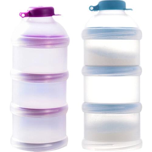 Portable Milk Powder Formula Dispenser Food Container Storage Feeding Box For Baby Kids Toddler Three Grid Baby Food Storage Box