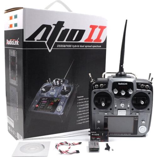 RadioLink AT10 II 2.4G 12CH Remote Controller System RC Transmitter R12DS Receiver PRM-01 Voltage Feedback Module DIY Quadcopter