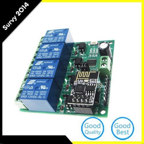 ESP8266 4CH 12V WiFi Relay Module Smart Home Mobile APP Remote Control Switch diy electronics