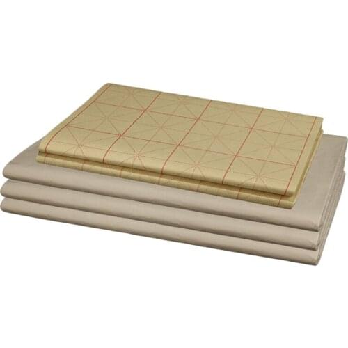 Bamboo Pulp Rice Paper with Grids Student Beginner Brush Pen Calligraphy Practice Half Ripe Xuan Paper Chinese Mao Bian Zhi