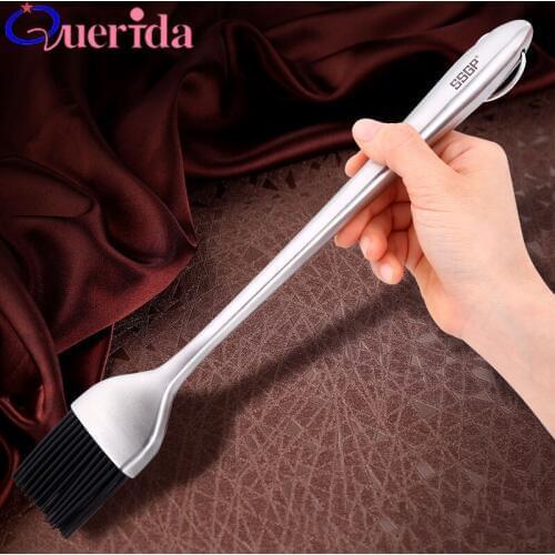 Basting Brush Vacuum Anti-Hot Handle 304 Stainless Steel Kitchen Brush Silicone Baking Bakeware Cook Pastry Oil Cream BBQ Tools