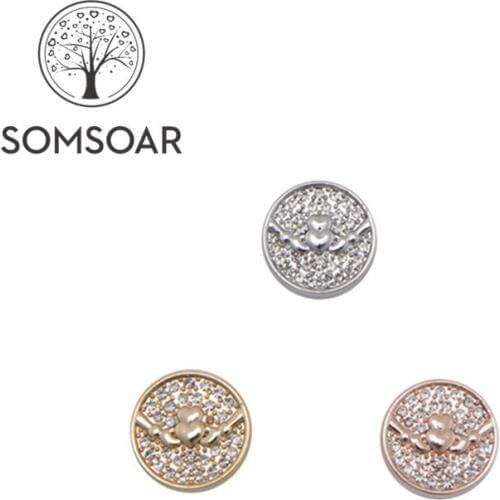 Somsoar Jewelry Heart Claddagh with full crystal Slide Charms fit Leather wrappable Mesh Bracelet Necklace 10pcs/lot