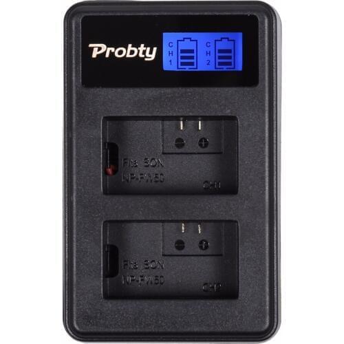 Probty NP-FW50 NP FW50 NPFW50 LCD Dual Charger for Sony Alpha a6000 a6300 NEX-7 SLT-A37 DSC-RX10 DSC-RX10 7SM2 ILCE-7R 7S QX1