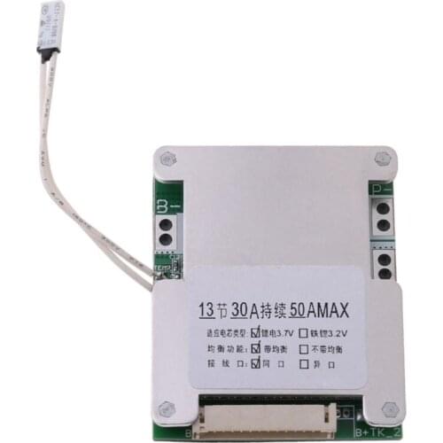 1pc BMS 13S 48V 50A 18650 Li-ion Lithium Battery Pack Protection Equalizer Board PCB