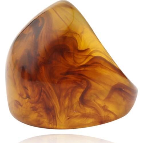 1pc Retro Ink Printing Dense Grain Pattern Resin Rings For Women Men Jewelry Round Carving Joint Simple Finger Ring Anel