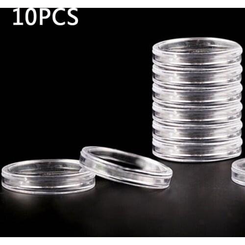 100pcs Plastic Coin Box Clear Round Capsule Coin Boxes Collection Holder Storage Case Coin Collection Protector For 40mm Coins