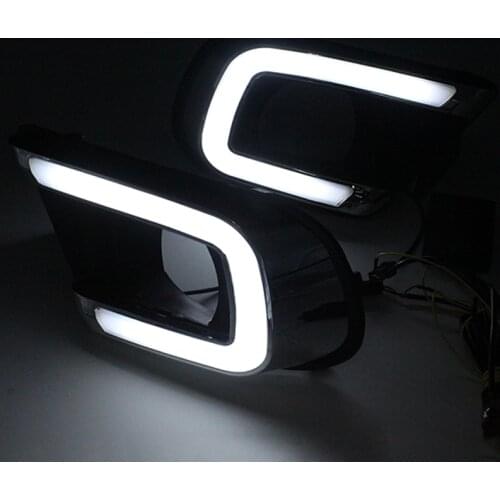 2pcs/lot New Car LED DRL 12V White/White+Yellow Car Styling LED Daytime Running Light for Dodge Journey 2014-2016