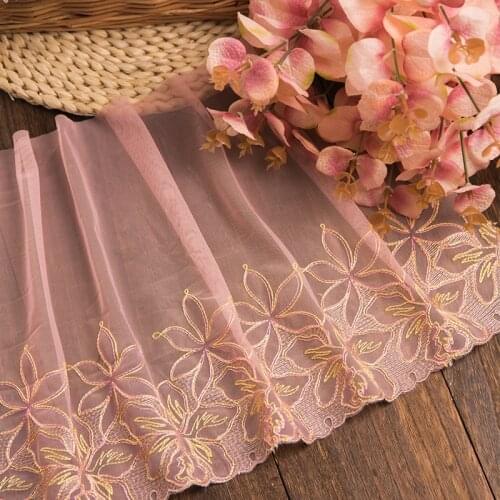 20Yards Embroidery Trim Lace Fabric Wedding Decoration DIY Garment Sewing Accessories 24cm Width High Quality