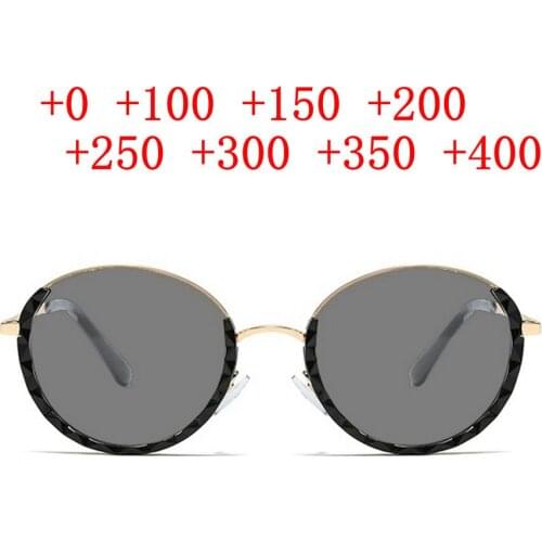 2020 New Design Photochromic Reading Glasses Men Women round Presbyopia Eyeglasses with Diopter +0.5 0.75 1.75 NX