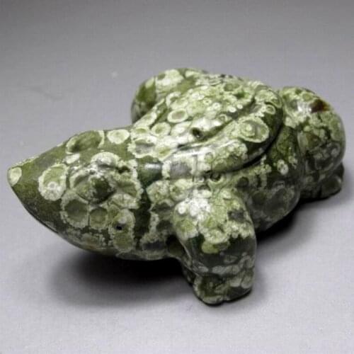 3"/107g Jasper Frog Handmade Stone Carving - crystals and stones healing Mineral specimen Home Decor feng shui XX0618/20